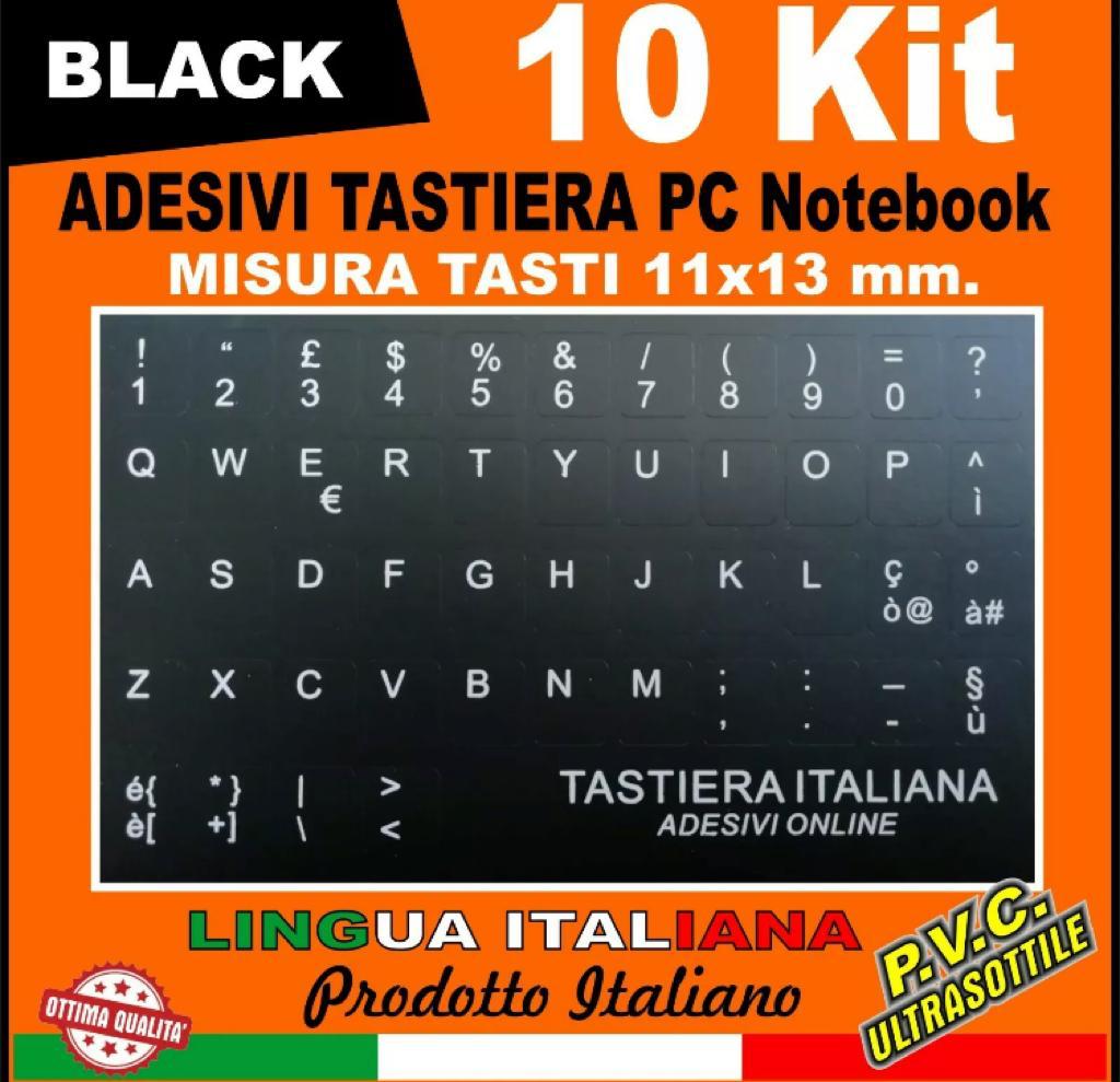 Adesivi Tastiera Lingua Italiana Pc (10 kit) (misura tasto 11x13mm) 