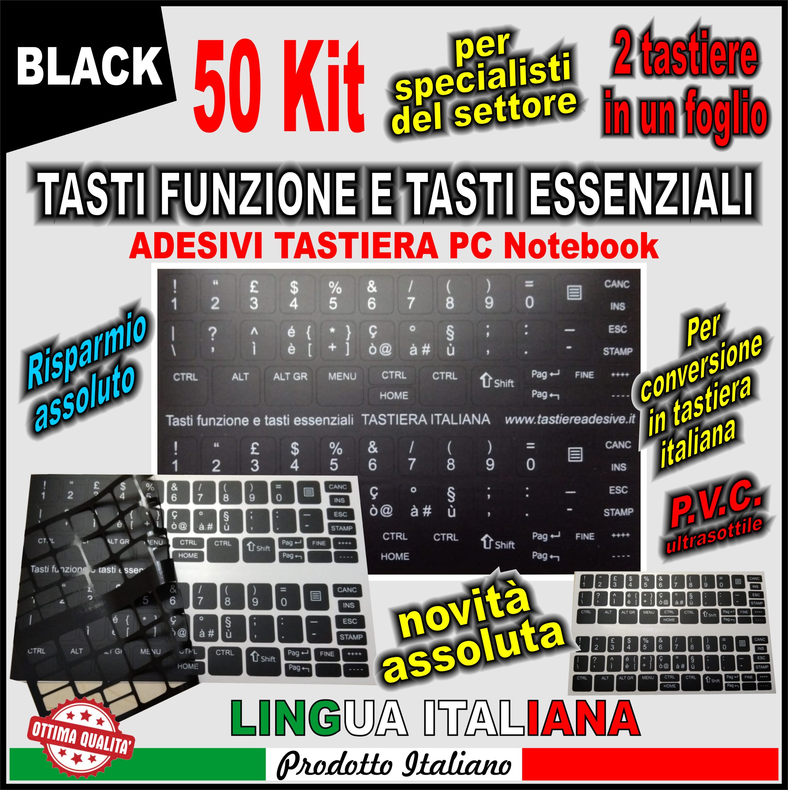 Tastiera adesiva 2 in 1 (50 KIT)
