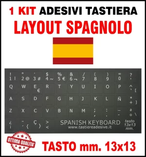 Adesivi Tastiera Layout SPAGNOLO