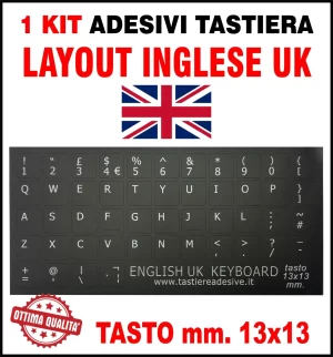 Adesivi Tastiera Layout INGLESE UK